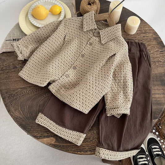 Boys Clothes Sets Spring Autumn 2025 Children Fashion Shirts Pants 2pcs Party Suit For Baby Tops Trousers Outfits Kids Tracksuit