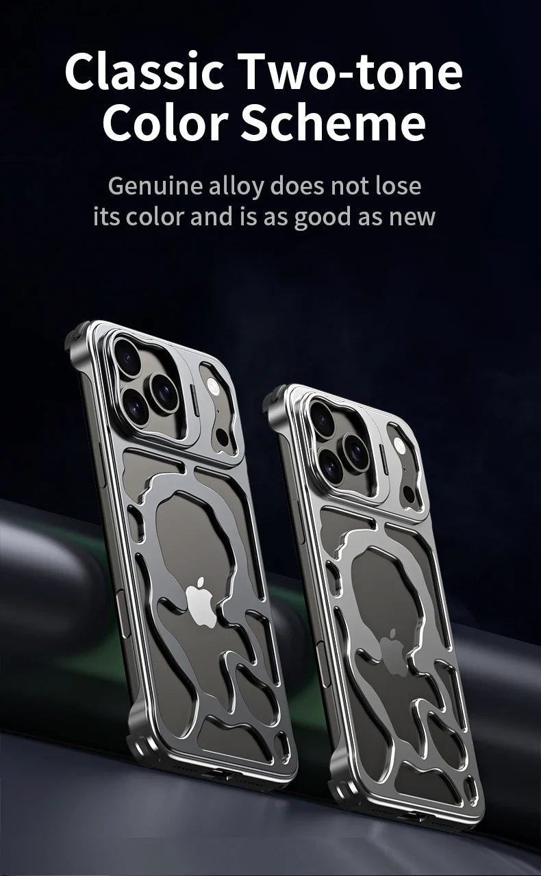 Metal Hollow Magnetic Phone Case,For IPhone 17 Pro Max iPhone Air Protective Case, Breathable And Heat Dissipating Metal Bracket