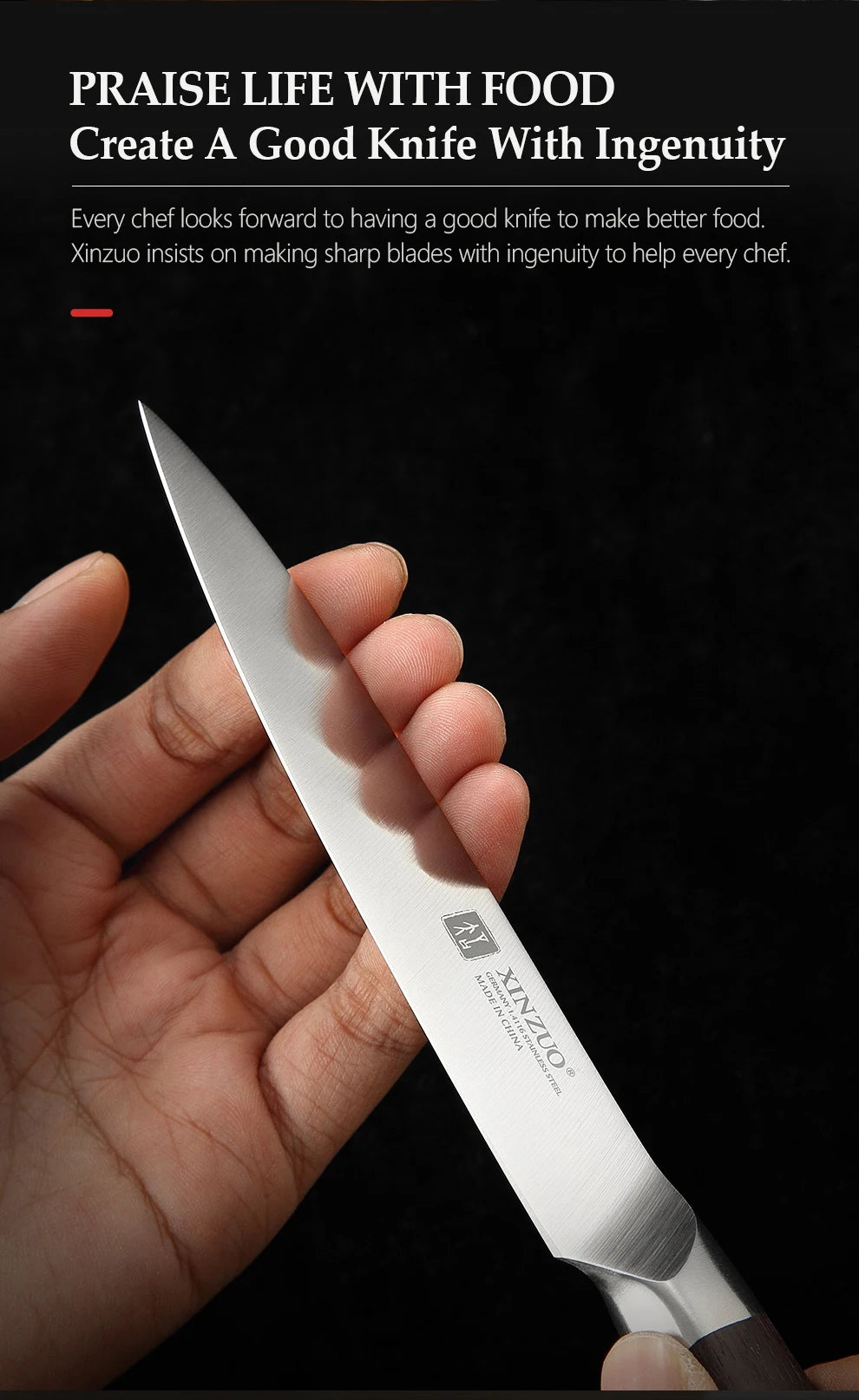 High Carbon Germany 1.4116 Stainless Steel 5PCS Kitchen Knife Set