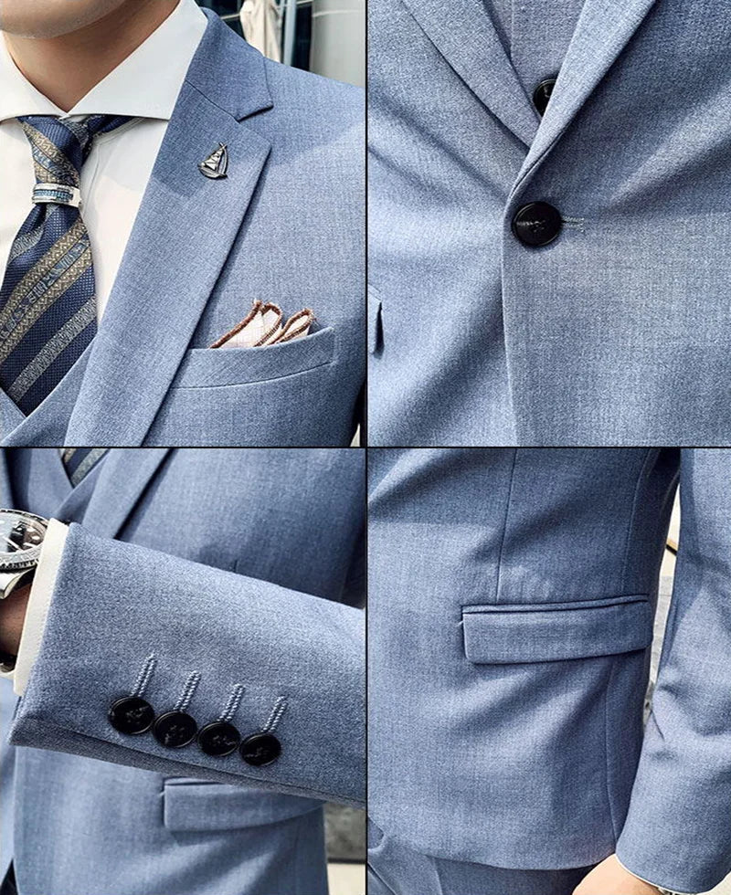 Tuxedo for Mens: Boutique (Blazer + Vest + Trousers) Men's Italian Style Elegant