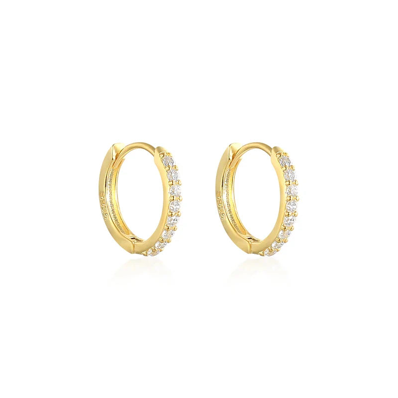 CANNER Ins Star Anise 925 Sterling Silver  Earring For Women Hoop Earrings Crystal Fine Jewelry Glossy 18K Gold Mom Gift Trend
