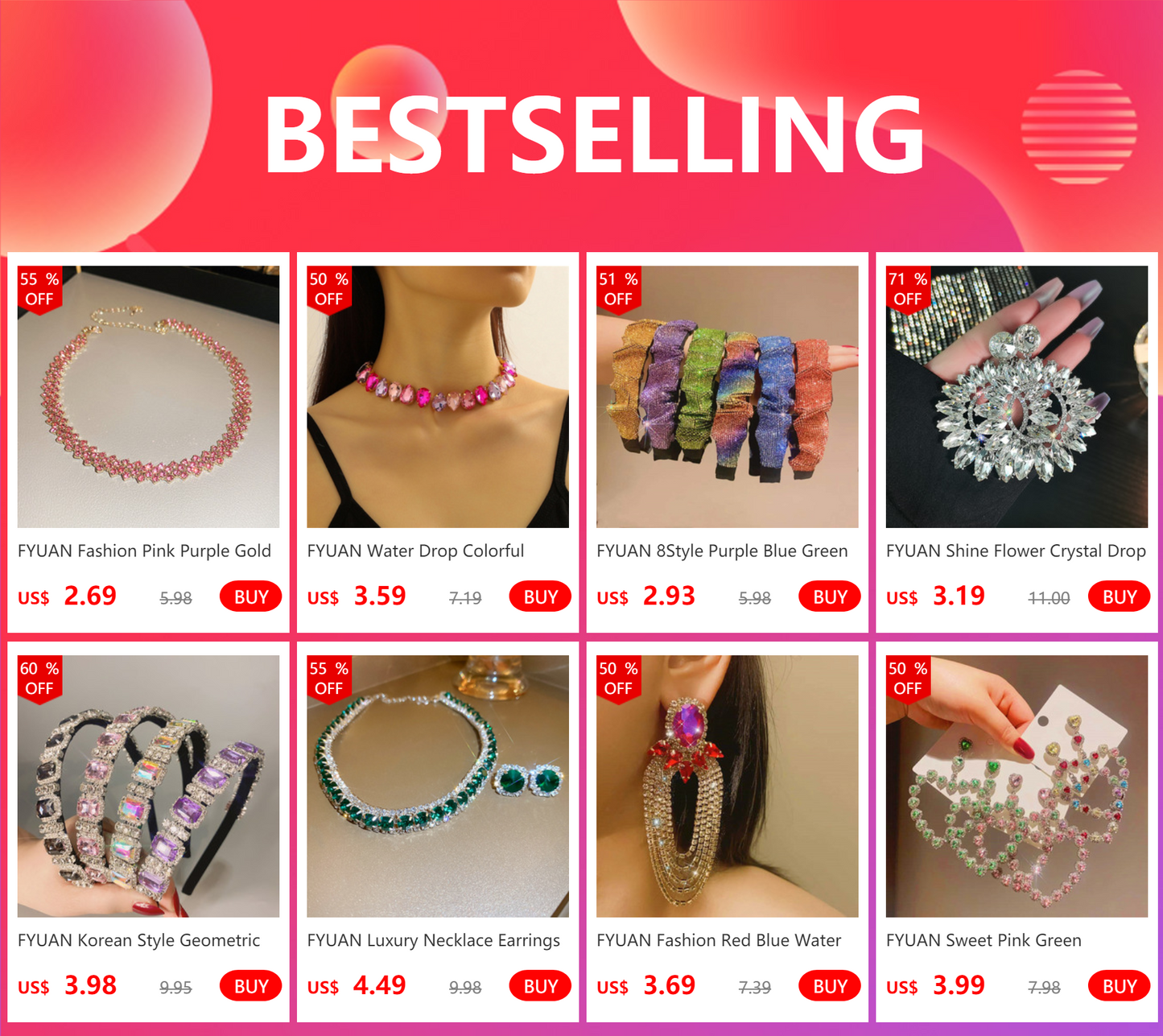 FYUAN New Long Tassel Geometric Drop Earrings for Women Oversize Flowers Crystal Dangle Earrings Statement Jewelry