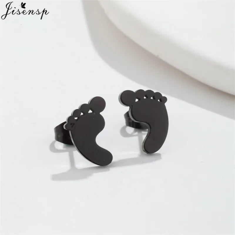 Mini Stainless Steel Earings Fashion Jewelry Cute Heart Music Leaf Bunny Sun Stud Earrings for Women Lion Ear Studs Pendientes