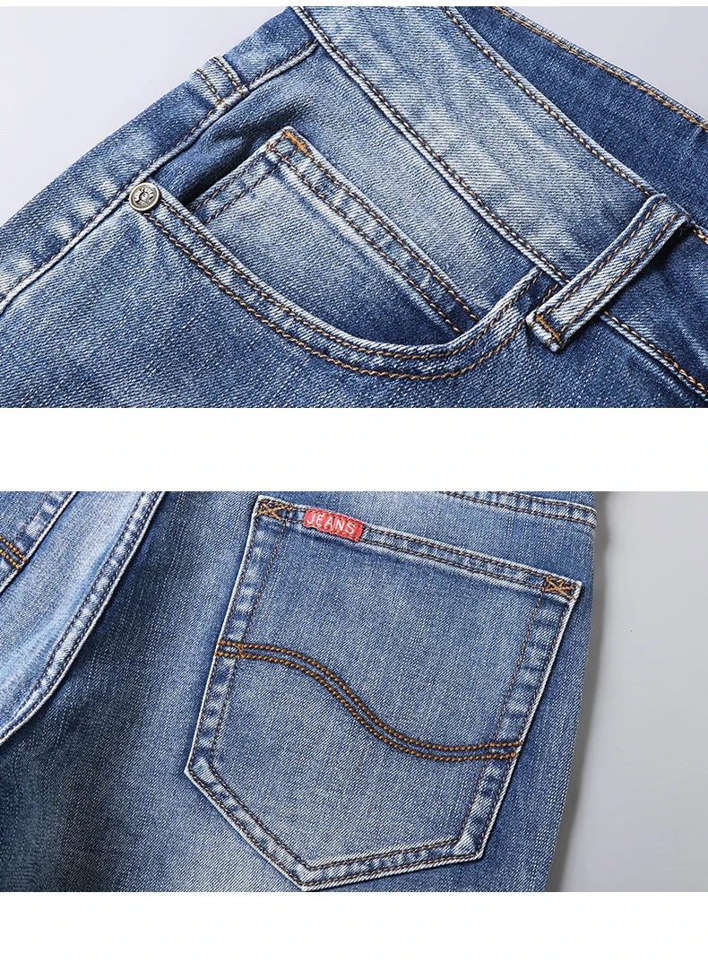 2025 New Summer Brand Stretch Thin Bermuda Masculina Cotton Denim Jeans Men Knee Length Soft Ropa Hombre Shorts