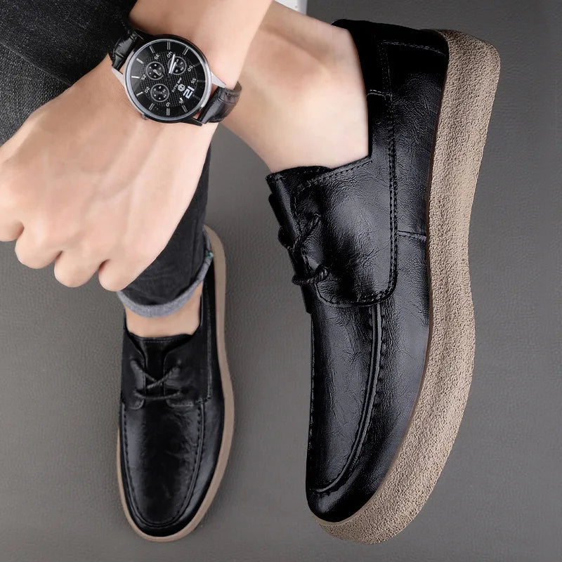 Mens Casual Shoes Genuine Leather Men Formal Business Leather Shoes High Quality Male Casual Shoes Lace Up Shoes Oxfords Flats