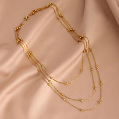 Stainless Steel Necklaces For Women Fashion Multi-Layers 18k Gold Plated Necklace