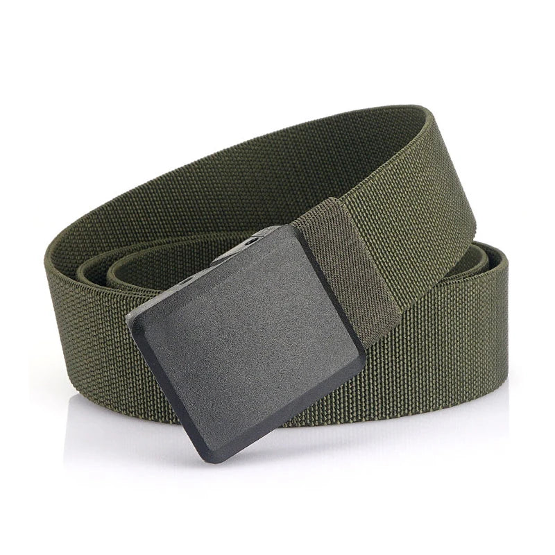 New Metalless Elastic Belt for Men and Women Premium Plastic Buckle Stretch Casual Belt 120cm Jeans Girdle Male