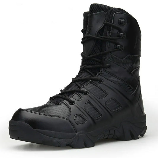 Men Tactical Military Boots Winter Leather Waterproof Desert Combat Army Work Shoes