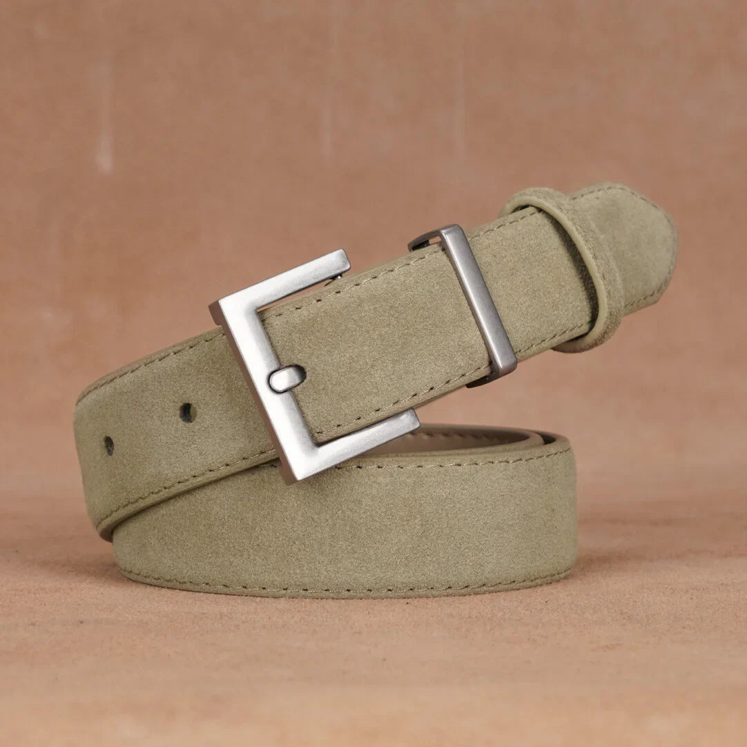 Fashion Suede Cowhide Women‘s Belts Genuine Leather 2.8cm Wide Belt Metal Buckle Women Belt Matched Dress Jeans Skinny Girdle
