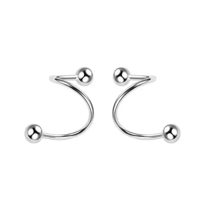 Genuine 925 Sterling Silver Fashion Jewelry New Spiral Heart Star Stud Earrings For Women XY0247