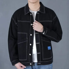 Denim Jackets Man Blazer Cargo Black Jeans Coat for Men Clothing