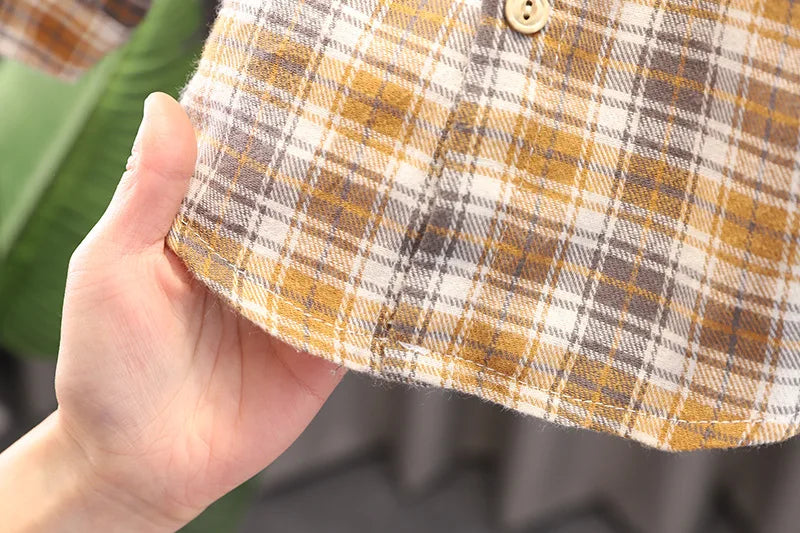 Baby Boys Clothes Suit Children Casual Plaid Shirt Vest Pants 3Pcs/Sets Toddler Cotton Costume Kids Tracksuits
