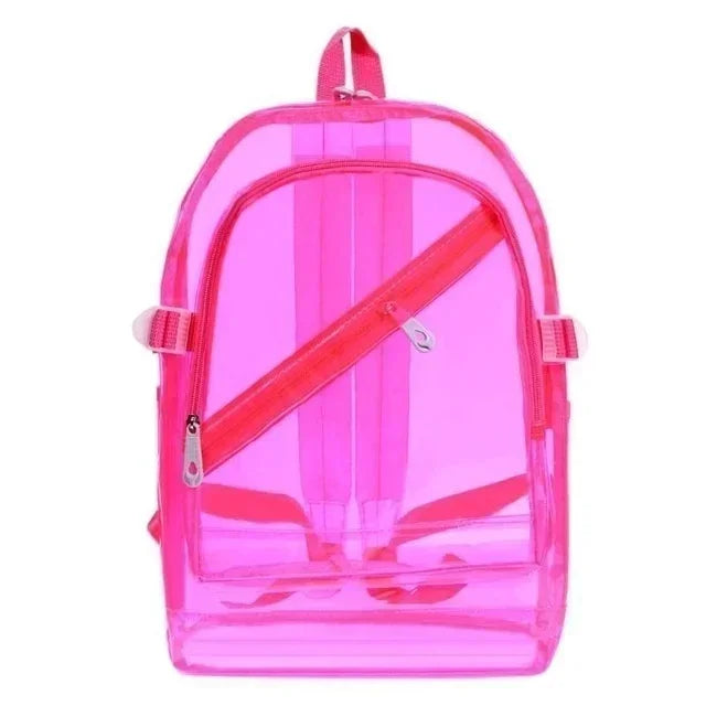 Fashion Transparent Backpack Waterproof PVC Clear Plastic Daily Mini Teenager Girls Notebook School Bag