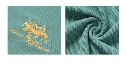 summer Men's Short Sleeve Embroidered Polo T-Shirt Lightweight Casual Streetwear Lapel Vintage Business tshirts