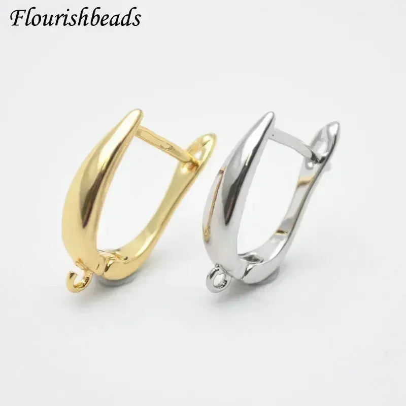 Nickle Free Anti-rust Real Gold Plating Metal Earring Hooks Women Jewelry Making Components 30pieces