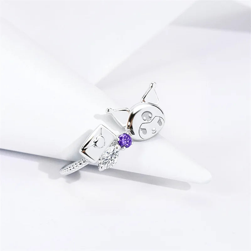 Sanrio Hello Kitty KUROMI College Mix Series-Pompompurin Cartoon Cute Personality Temperament Ring Party Friend's Birthday Gifts