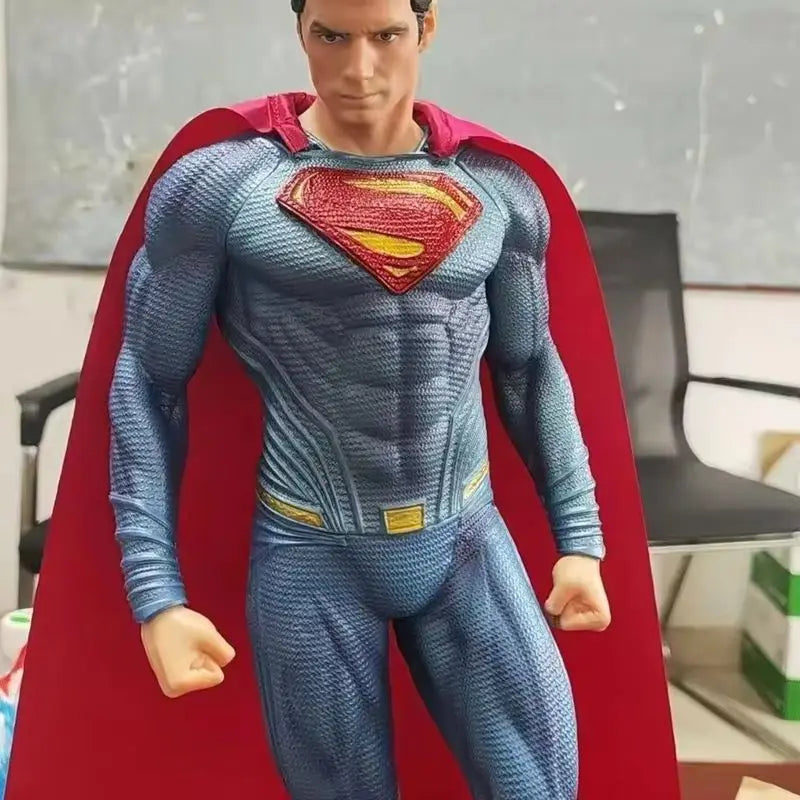 50cm Super Man Anime Figure Superm Dawn Of Justice Action Figure Pvc 2 Heads 2 Hands Statue Ornament Children Toys Gift