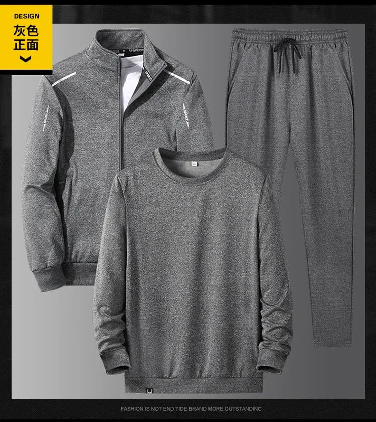 8XL Men's Tracksuits Unisex Jogging Suit Fashion Brand 3 Pieces Set Tracksuit Mens Spring Autumn Fashion Hoodies Sweatpants