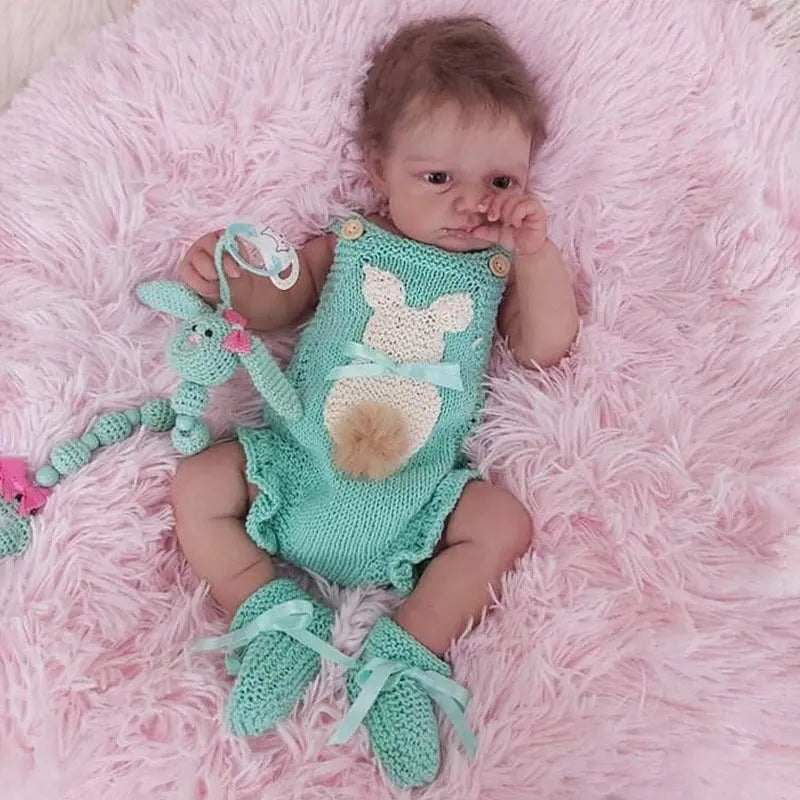 20Inch Painted Reborn Doll Kit LouLou Awake Blue Eyes With Rooted Hair 3D Painted Skin Unassembled DIY Handmade Vinyl Doll Parts
