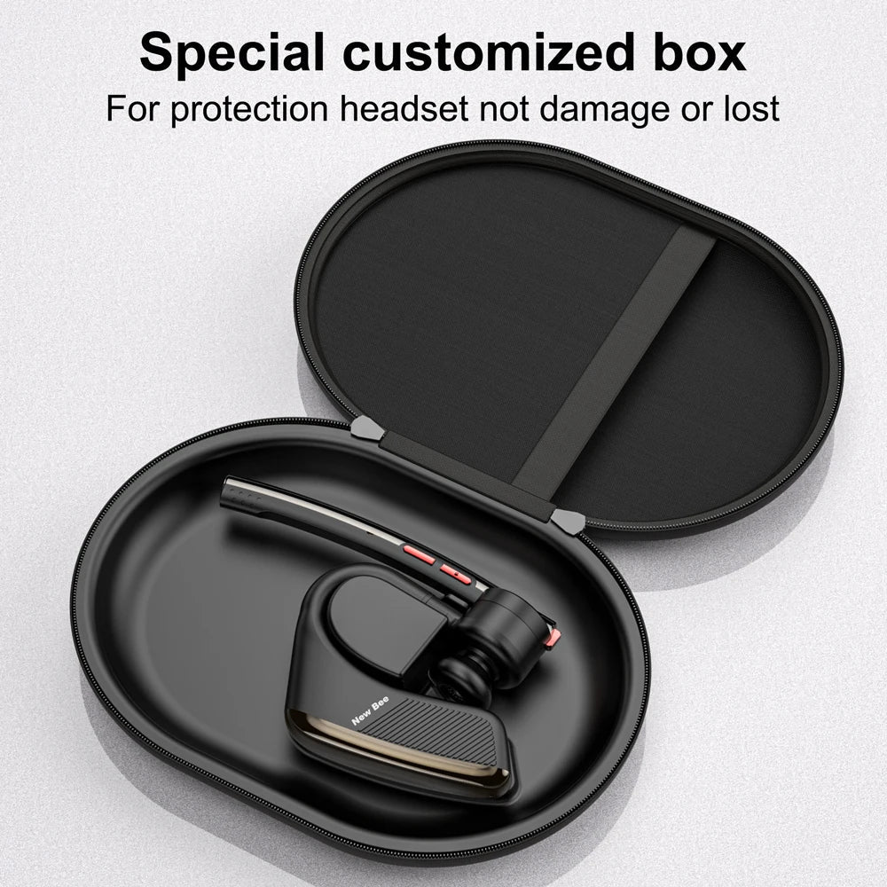 New Bee M50 Bluetooth Headset Wireless Earpiece Earphones 24 Hrs Talk Time V5.2 Headphones with Dual Mic CVC8.0 Handsfree