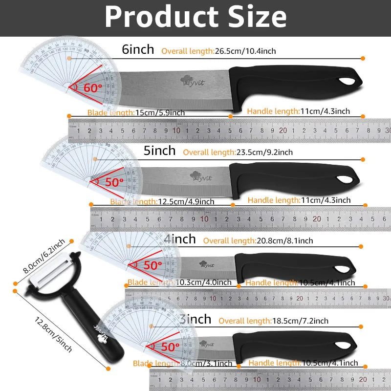 Ceramic Knife 3 4 5 6 Inch Sharp Kitchen Chef Knives Utility Slicer Paring Serrated