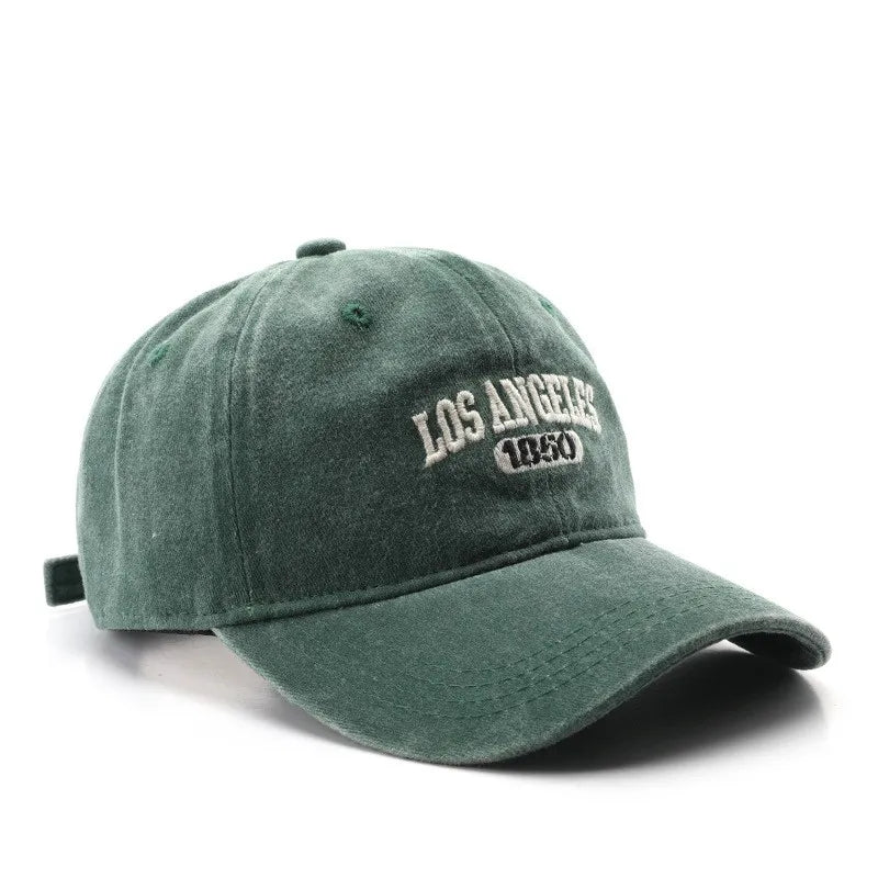 Personality female wash do old letter embroidery LOS ANGELES 1850 cap outdoor male sports travel sun protection baseball cap