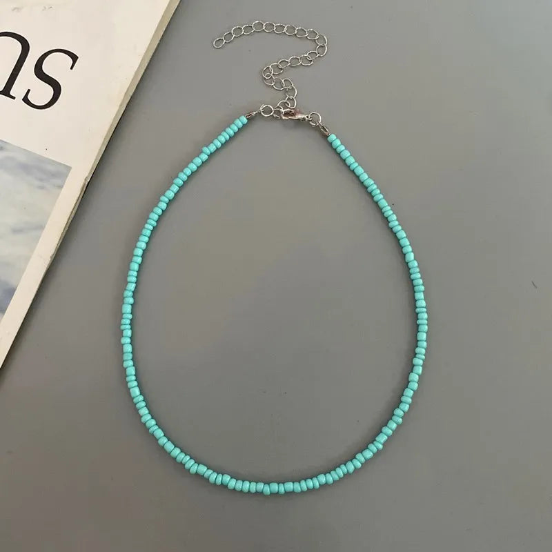 New Seed Beads Bohemia  Choker Chain Fashion  Charm Collar Colorful Handmade Colar Collar Necklace Jewelry Femme