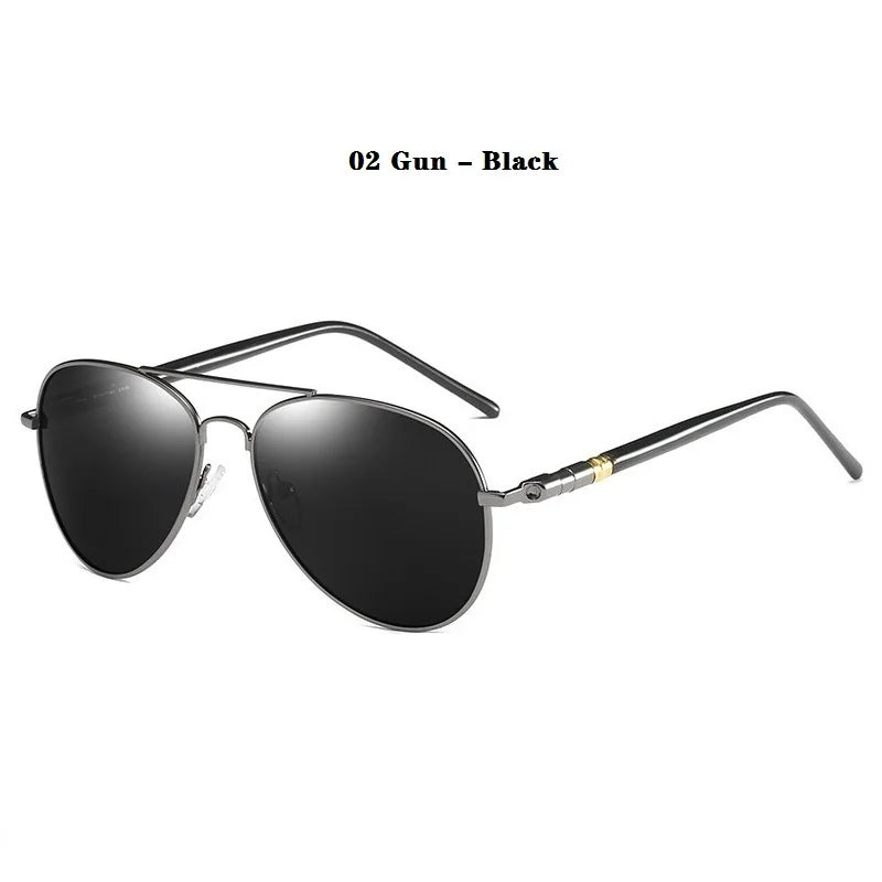 Luxury Pilot Polarized Sunglasses Men Women Driving Fishing Retro Sun Glasses Brand Designer Male Metal Sunglasses For Man UV400