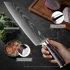 Professional Kitchen Knife Set 1-9PCS, Sharp Chef Knife Santoku Knife Fruit knife