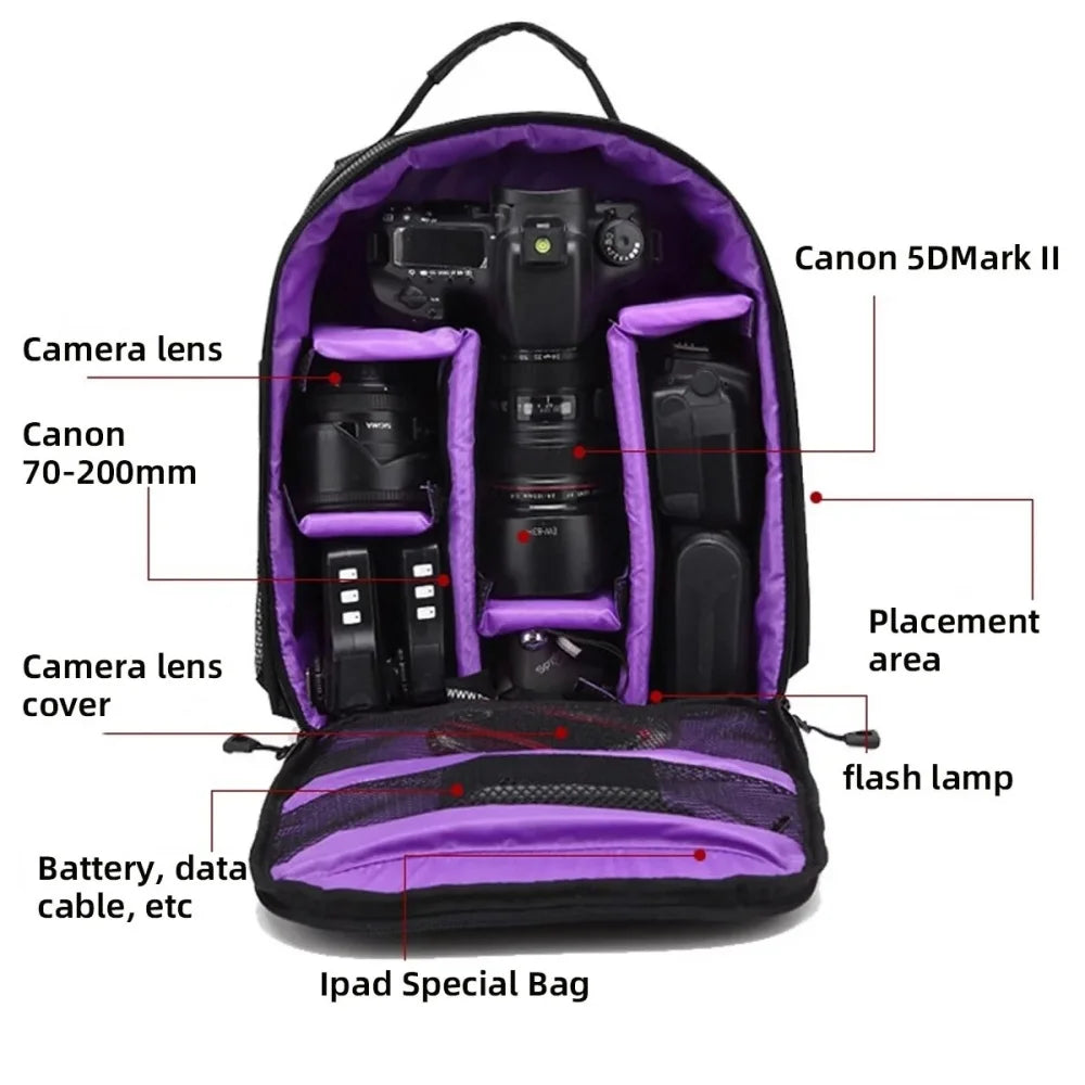Outdoor Wear-resisting DSLR Digital Camera Video Backpack Waterproof Multi-functional Breathable Photograph Camera Bags Box Bags