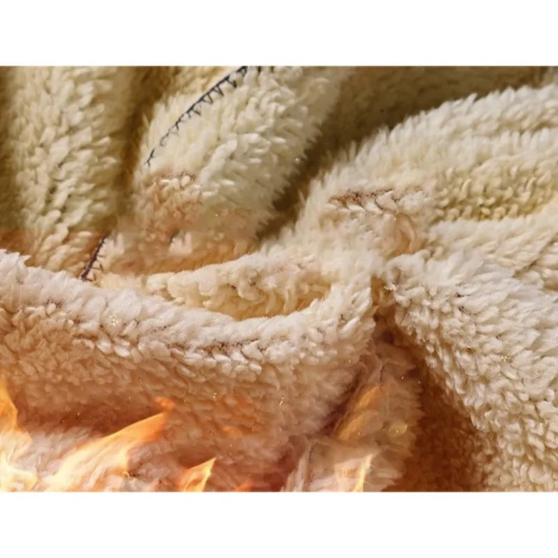 Winter Fleece Pants Thick Warm Thermal Trousers Men Fitness Drawstring Pants Jogging