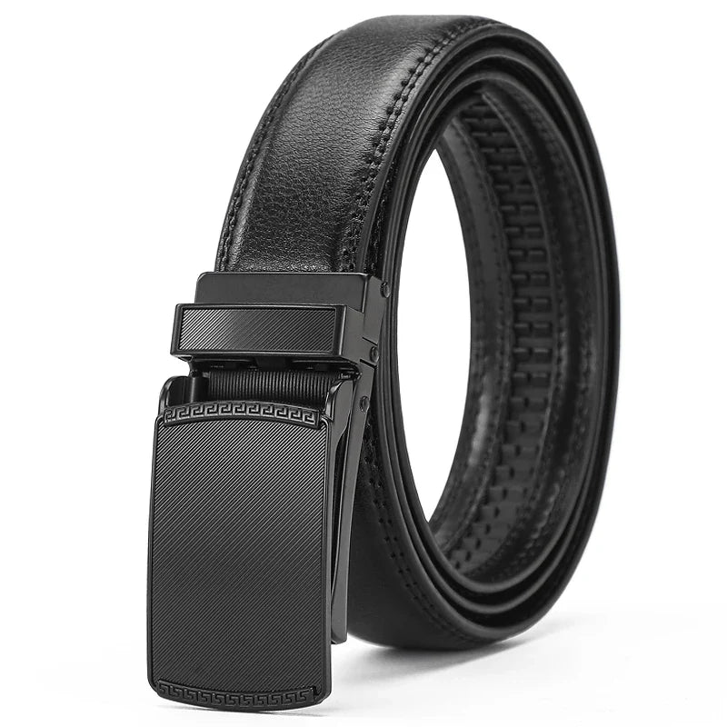 High-quality men's leather Belt Comfort Click Belt automatic buckle flip Belt convenient, business casual golf Ratchet Belt, Chr