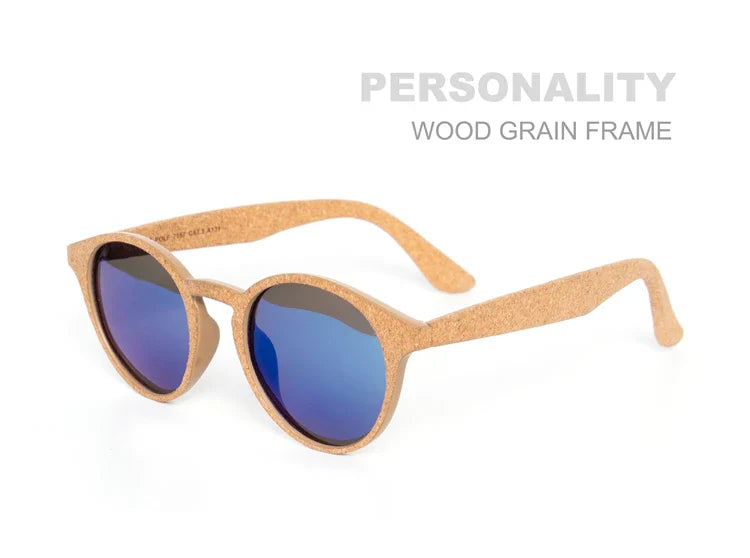 Kenbo High Quality Round Wood Bamboo Grain Polarized Sunglasses With Case Fashion Women Man Shades Wooden Sunglasses