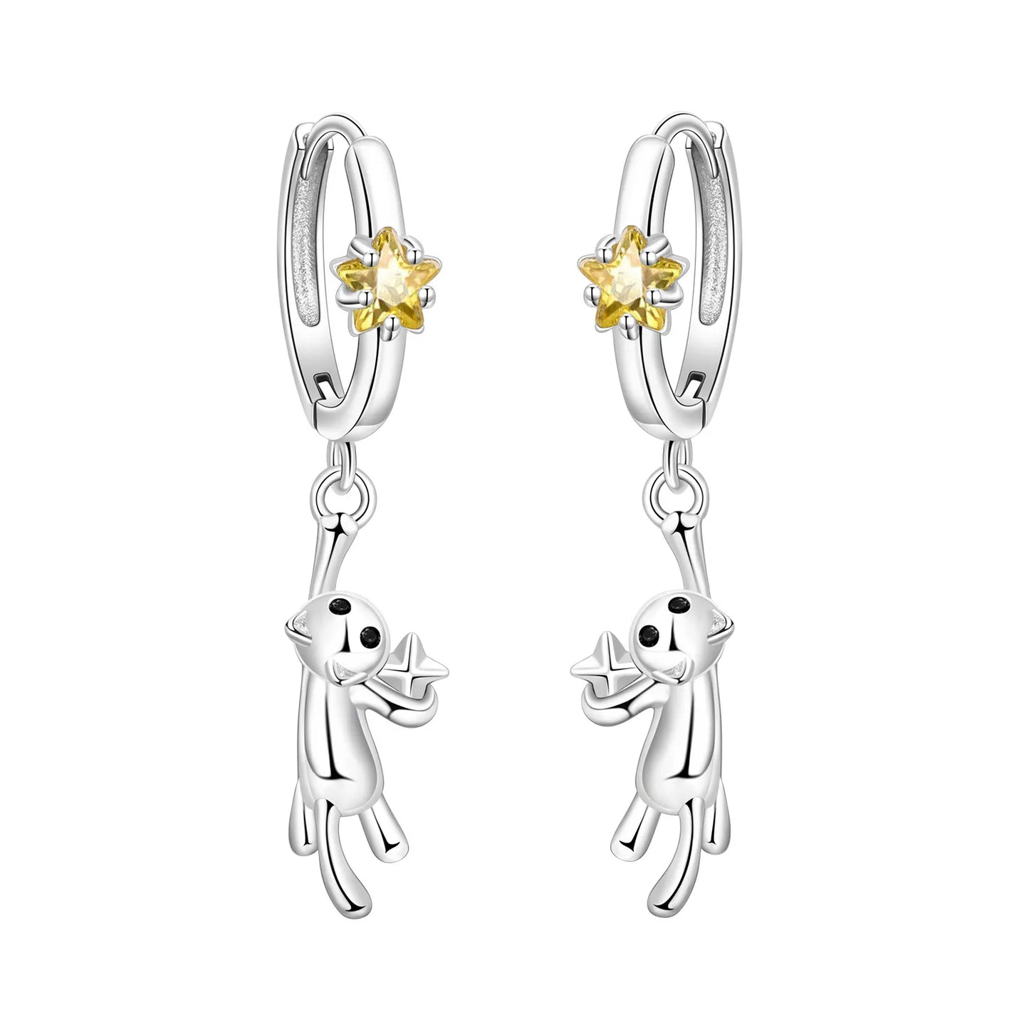 PANPOKI 925 Sterling Silver Multi Layer Starry Tassel Drop Earrings Women Earrings Charm Trend Versatile Party Jewelry Gifts