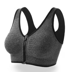 Front Zipper High Stretch Breathable Sports Bra Top Fitness Women Shockproof