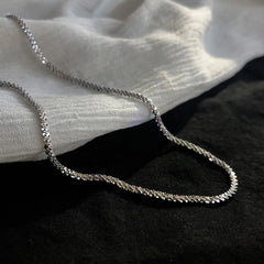 Silver Colour Sparkling Clavicle Chain Choker Necklace For Women Fine Jewelry