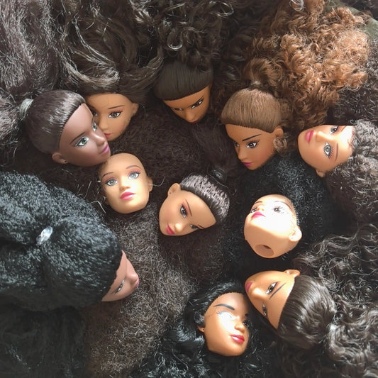 Original Doll Supermodel Star FR Heads DIY Head for 1/6 Doll Accessories Limited Special Curly haired black doll Collection gift