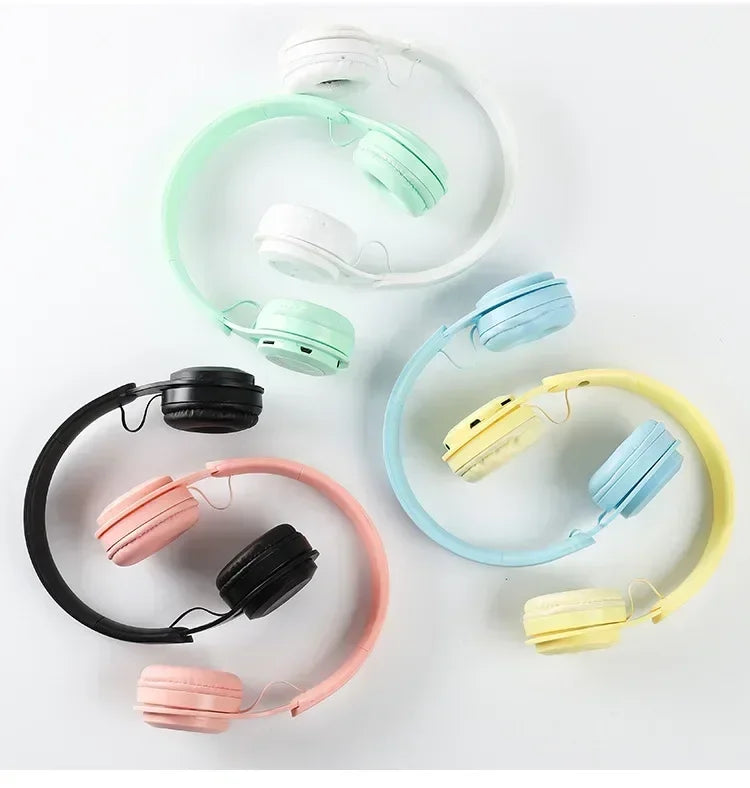 Macarone Wireless Bluetooth Headphones With Microphone Sound Insulation Gaming Earphone Hifi Bass Earbuds Blutooth5.3 Hedset