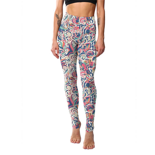 Floral Leggings High Waist Paisley Printed Legging For Women Highly Stretchable