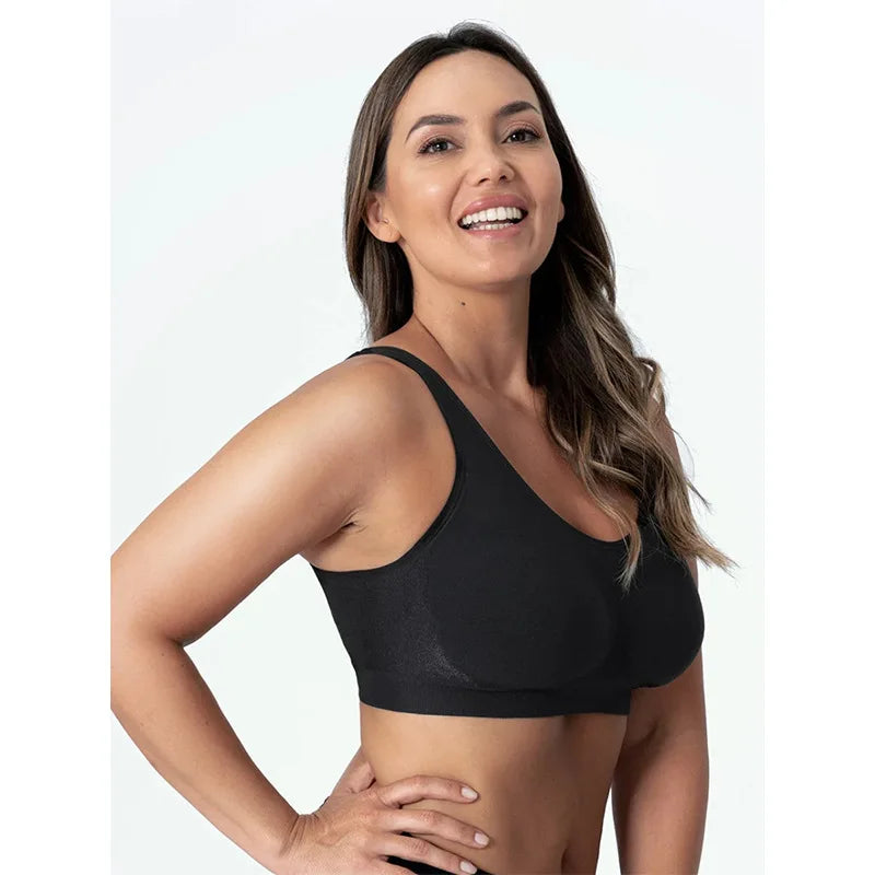 Women Daily Comfort Wireless Shaper Bra Bright Silk Decoration Lingerie