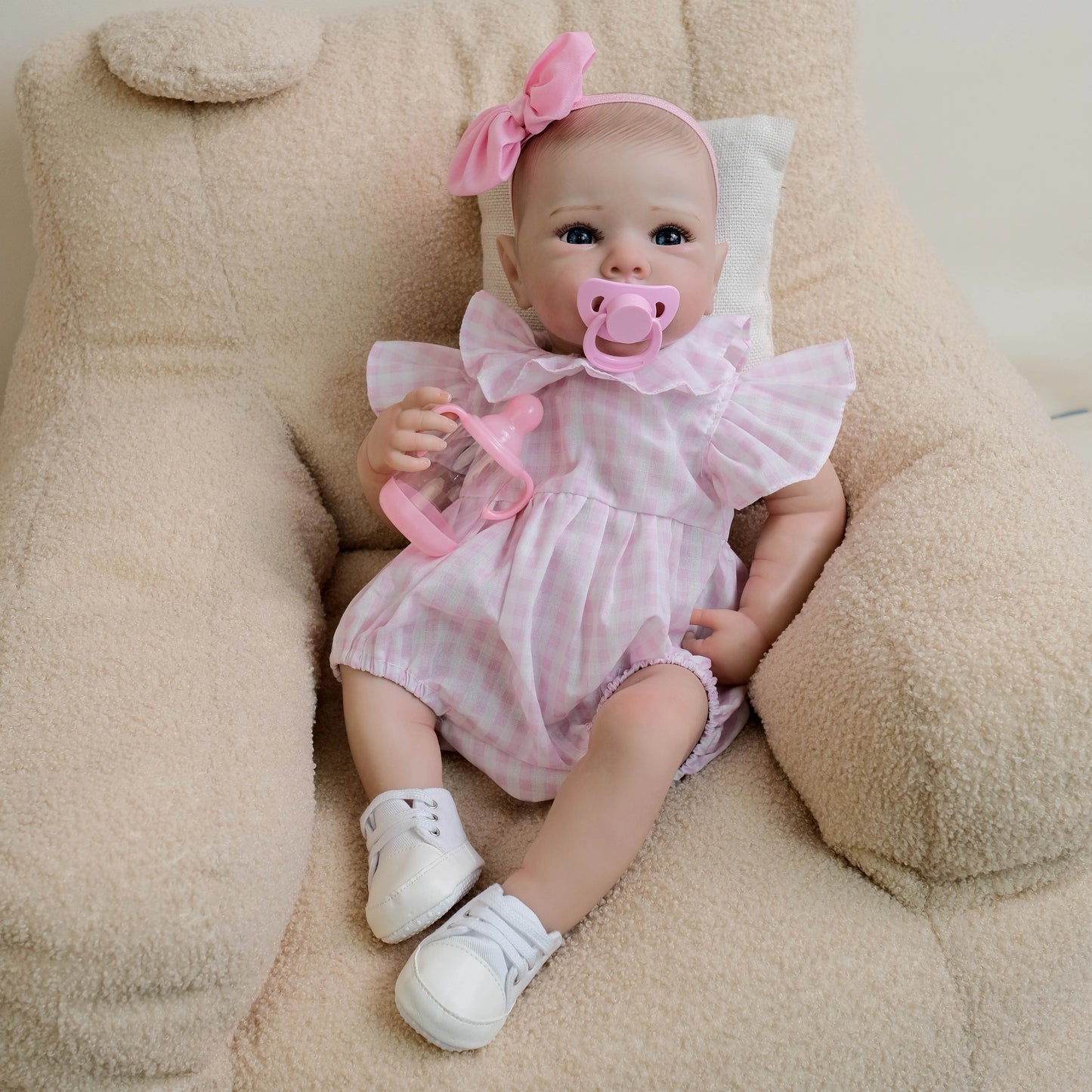 NPK 18inch Bettie Reborn Baby Doll - Newborn Lifelike Soft Touch Cuddly 3D Skin Painted Hand Drawn Hair Collectible Toy