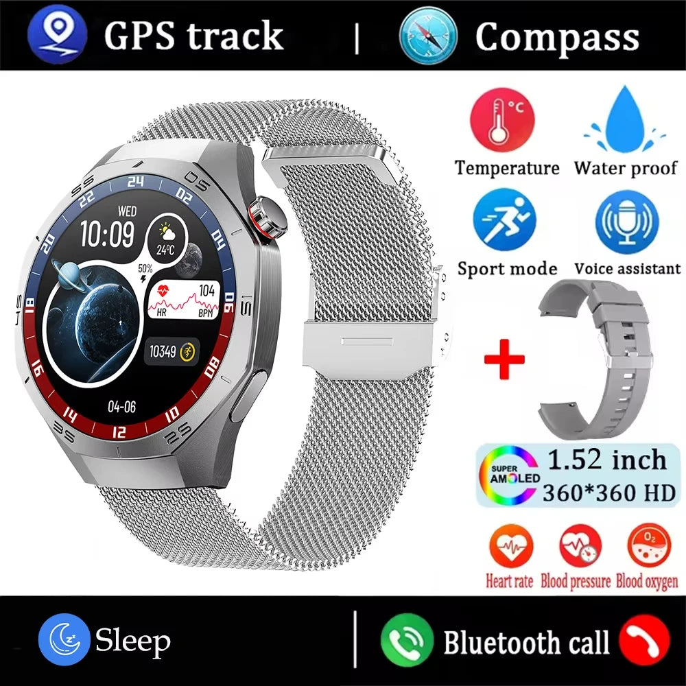 New WatchAMOLED Screen Bluetooth Call Heart Rate Waterproof Women 5 Upgraded Version Sport Fitness Tracker Smart Watch Men Gift