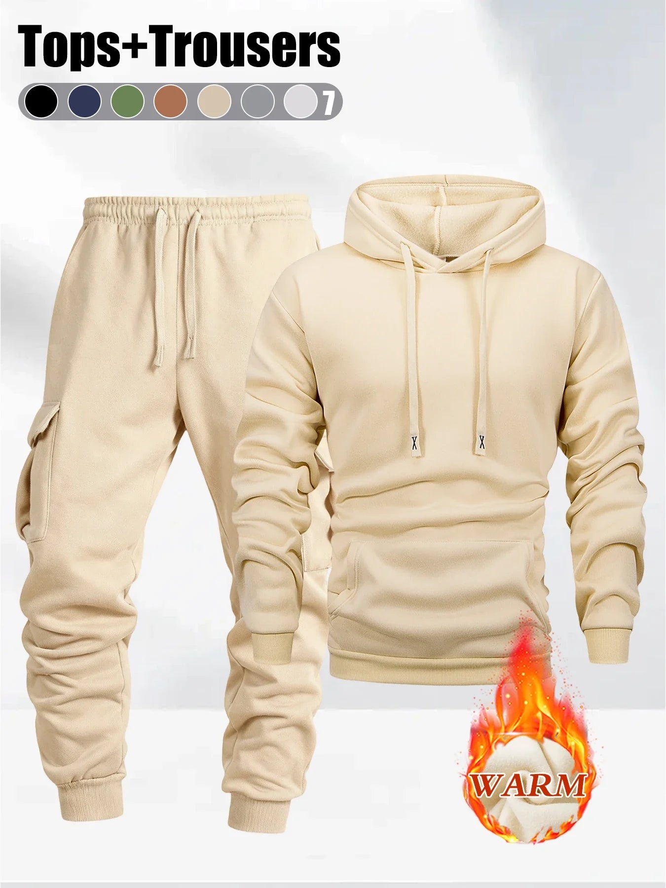 2025 Autumn/Winter Men's jogging Fitness sportswear Set Fashionable Casual Long-sleeved Sweatshirt + Casual Pants 2-piece Sets