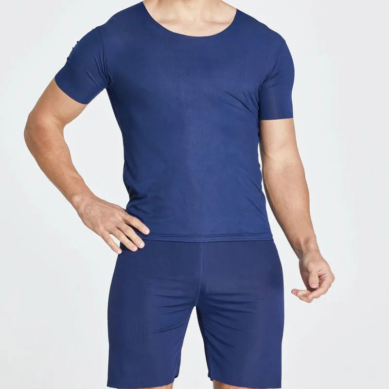 Plus Size Ice Silk Cool Summer Men Sleepwear Shorts Sexy Underwear Nightwear Comfortable Loose Sports Man Sleep Bottoms Homewear