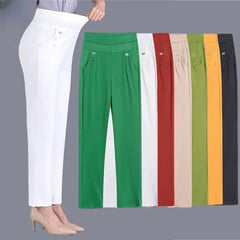 Women Thin Candy Colors Stretch Classic Pants Straight Trousers