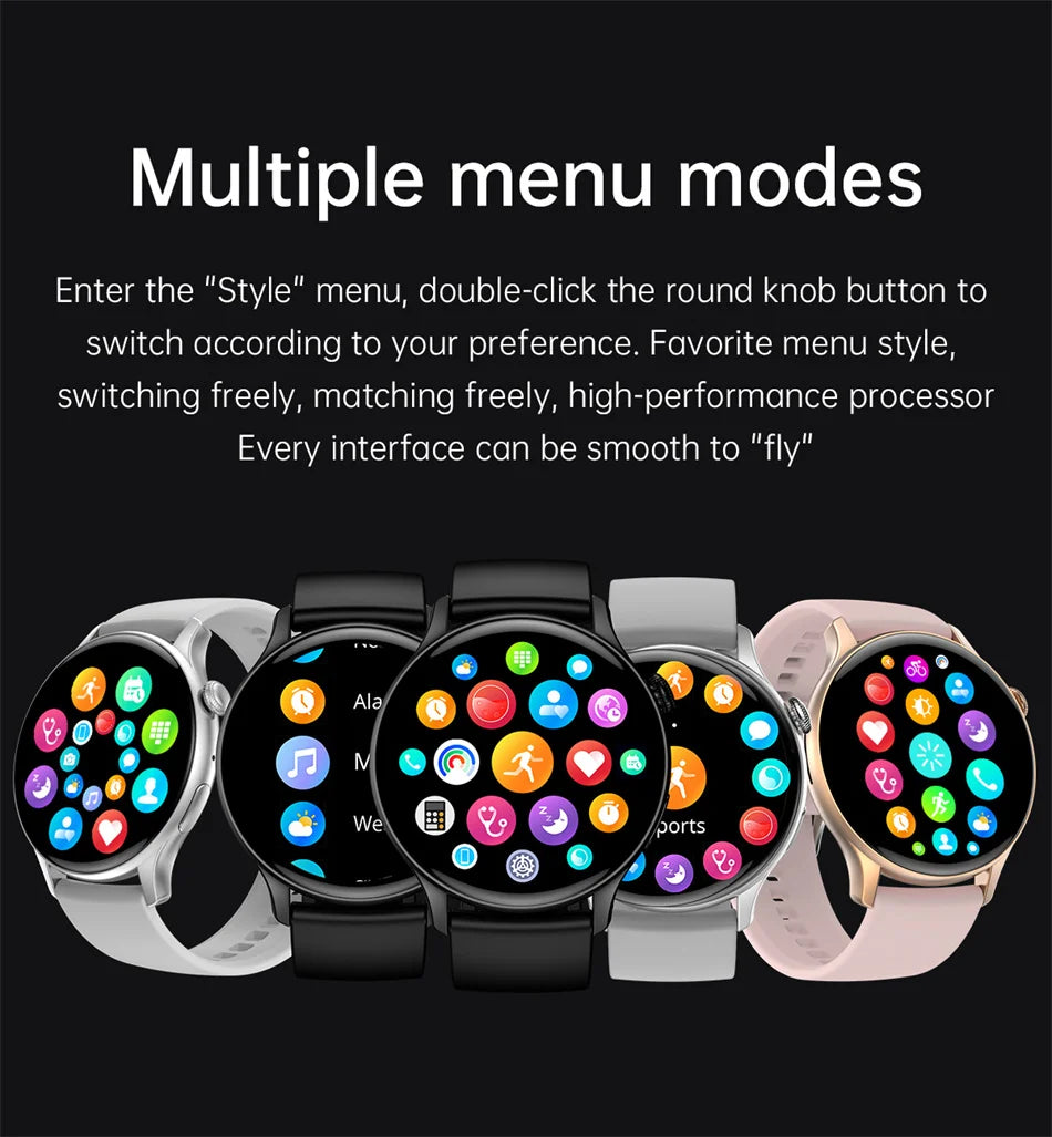 2026New Smart Watch Women Custom Dial NFC GPS trajectory clock Heart Rate bloodpressure BT Call Smartwatch For Android iOS mini