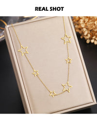 Stainless Steel Necklaces Exquisite Stars Choker High-end Sense Pendants Collar Kpop