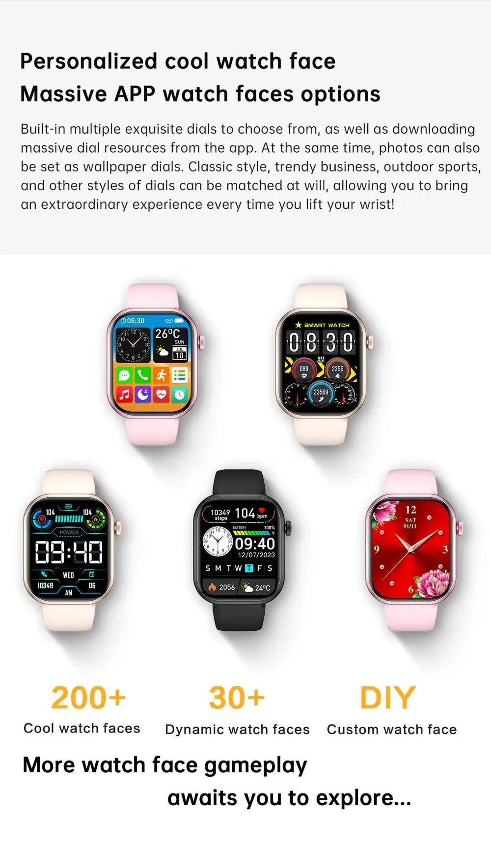 New QX7 Smart Watch Men 2.01-inch SmartWatch Bluetooth Call GPS AI Voice Heart rate Blood oxygen Android &IOS Sports Smartwatch