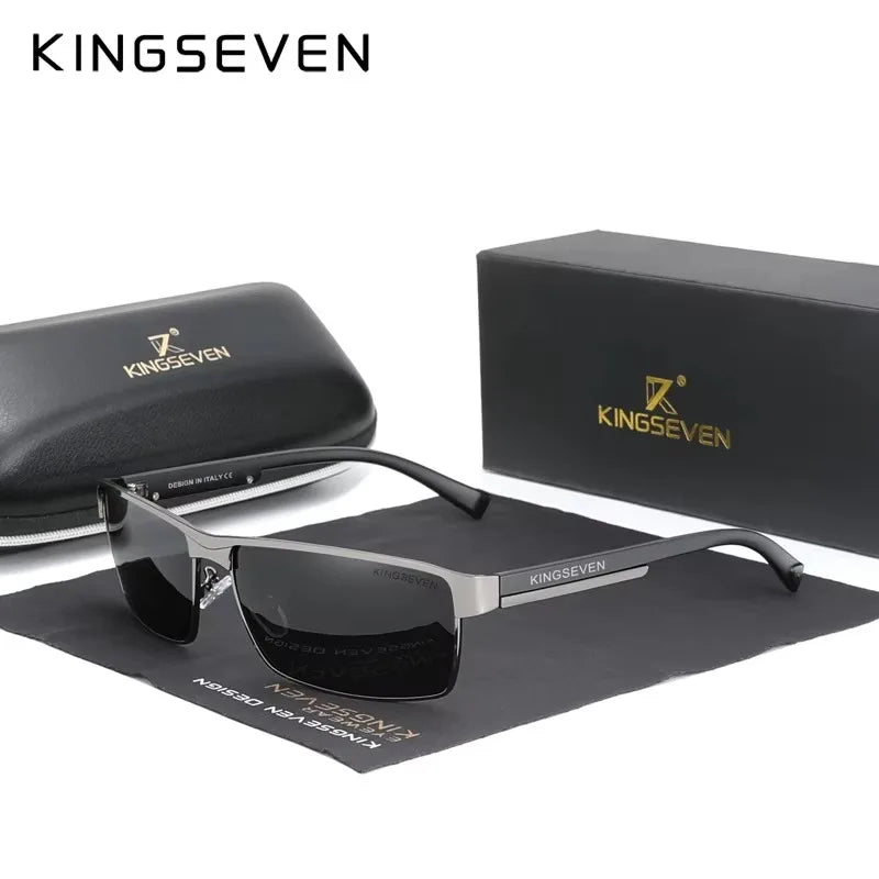 KINGSEVEN Men Polarized Sunglasses Driving UV400 High Quality Glasses Causal Rectangle Male Causal Fishing Outdoor Eyewear