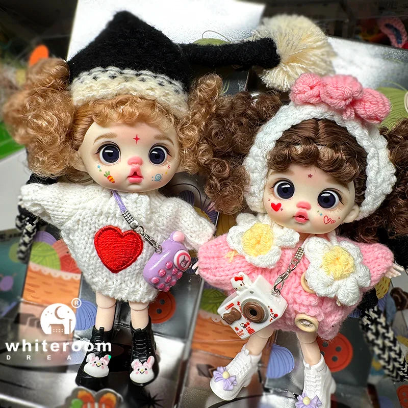 bjd doll Dolls for girls 13cm Labbu doll pocket mini blyth girl Doll Barbi Cry Baby Ball jointed doll Mobile phone Decoration